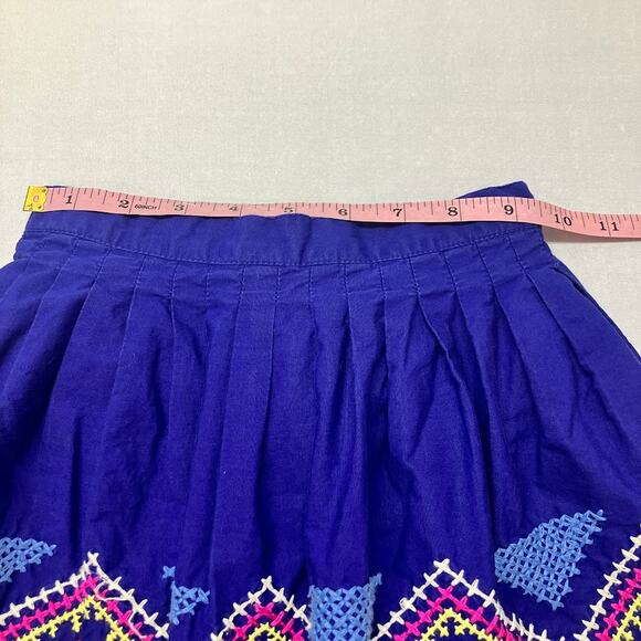 Mini Boden Embroidered Festival Skirt Girls Size 4-5 Blue 100% Cotton - Picture 9 of 11